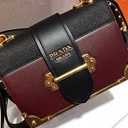 PRADA LEATHER PRADA CAHIER BAG BLACK/BORDEAUX 1BD045 SIZE 20 x 14 x 8.5 CM - 4