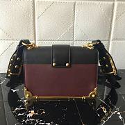 PRADA LEATHER PRADA CAHIER BAG BLACK/BORDEAUX 1BD045 SIZE 20 x 14 x 8.5 CM - 2