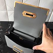 PRADA LEATHER PRADA CAHIER BAG BLACK/GRAY 1BD045 SIZE 20 x 14 x 8.5 CM - 6