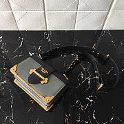 PRADA LEATHER PRADA CAHIER BAG BLACK/GRAY 1BD045 SIZE 20 x 14 x 8.5 CM - 5