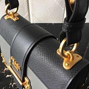 PRADA LEATHER PRADA CAHIER BAG BLACK/GRAY 1BD045 SIZE 20 x 14 x 8.5 CM - 3