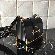 PRADA LEATHER PRADA CAHIER BAG BLACK/GRAY 1BD045 SIZE 20 x 14 x 8.5 CM - 2