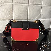 PRADA LEATHER PRADA CAHIER BAG BLACK/RED 1BD045 SIZE 20 x 14 x 8.5 CM - 6