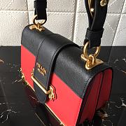 PRADA LEATHER PRADA CAHIER BAG BLACK/RED 1BD045 SIZE 20 x 14 x 8.5 CM - 5