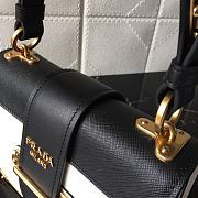 PRADA LEATHER PRADA CAHIER BAG BLACK/WHITE 1BD045 SIZE 20 x 14 x 8.5 CM - 6