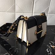 PRADA LEATHER PRADA CAHIER BAG BLACK/WHITE 1BD045 SIZE 20 x 14 x 8.5 CM - 4