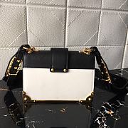 PRADA LEATHER PRADA CAHIER BAG BLACK/WHITE 1BD045 SIZE 20 x 14 x 8.5 CM - 2