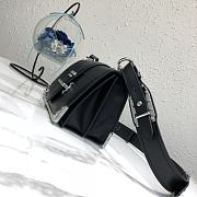 PRADA LEATHER PRADA CAHIER BAG SILVER METAL 1BD045 SIZE 19 x 14 x 9 CM - 2