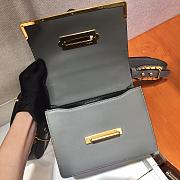 PRADA LEATHER PRADA CAHIER BAG GRAY 1BD045 SIZE 20 x 14 x 8.5 CM - 6