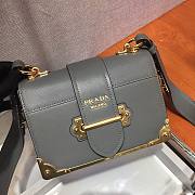 PRADA LEATHER PRADA CAHIER BAG GRAY 1BD045 SIZE 20 x 14 x 8.5 CM - 3
