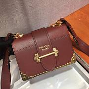 PRADA LEATHER PRADA CAHIER BAG BORDEAUX 1BD045 SIZE 20 x 14 x 8.5 CM - 6