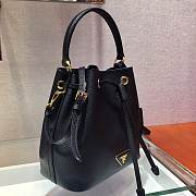 PRADA SAFFIANO LEATHER BUCKET BAG BLACK 1BE032 SIZE 22 x 22 x 14 CM - 2