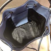 PRADA SAFFIANO LEATHER BUCKET BAG CORNFLOWER BLUE 1BE032 SIZE 22 x 22 x 14 CM - 6