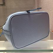 PRADA SAFFIANO LEATHER BUCKET BAG CORNFLOWER BLUE 1BE032 SIZE 22 x 22 x 14 CM - 2