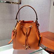 PRADA SAFFIANO LEATHER BUCKET BAG ORANGE 1BE032 SIZE 22 x 22 x 14 CM - 1