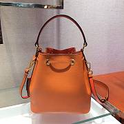 PRADA SAFFIANO LEATHER BUCKET BAG ORANGE 1BE032 SIZE 22 x 22 x 14 CM - 3