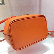 PRADA SAFFIANO LEATHER BUCKET BAG ORANGE 1BE032 SIZE 22 x 22 x 14 CM - 4