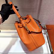 PRADA SAFFIANO LEATHER BUCKET BAG ORANGE 1BE032 SIZE 22 x 22 x 14 CM - 5