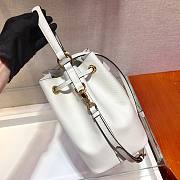 PRADA SAFFIANO LEATHER BUCKET BAG WHITE 1BE032 SIZE 22 x 22 x 14 CM - 5
