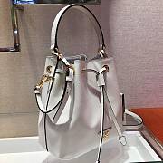 PRADA SAFFIANO LEATHER BUCKET BAG WHITE 1BE032 SIZE 22 x 22 x 14 CM - 2