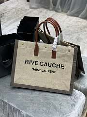 YSL RIVE GAUCHE LARGE TOTE BAG BEIGE/GRAY 509415 SIZE 48 x 36 x 16 CM - 6