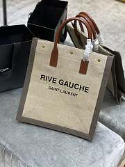 YSL RIVE GAUCHE N/S TOTE BAG BEIGE/GRAY 631682 SIZE 37.5 × 38 × 17 CM - 6