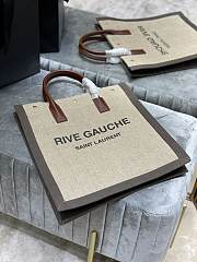 YSL RIVE GAUCHE N/S TOTE BAG BEIGE/GRAY 631682 SIZE 37.5 × 38 × 17 CM - 5