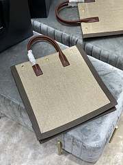 YSL RIVE GAUCHE N/S TOTE BAG BEIGE/GRAY 631682 SIZE 37.5 × 38 × 17 CM - 4