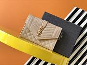 YSL MONOGRAM SMALL ENVELOPE WALLET BEIGE 651026 SIZE 13.5 x 9.5 x 3 CM - 1