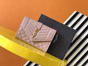 YSL MONOGRAM SMALL ENVELOPE WALLET LIGHT PINK 651026 SIZE 13.5 x 9.5 x 3 CM - 1
