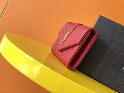 YSL MONOGRAM SMALL ENVELOPE WALLET RED 651026 SIZE 13.5 x 9.5 x 3 CM - 2