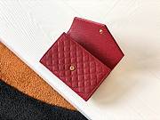 YSL MONOGRAM SMALL ENVELOPE WALLET RED 651026 SIZE 13.5 x 9.5 x 3 CM - 3