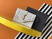 YSL MONOGRAM SMALL ENVELOPE WALLET WHITE 651026 SIZE 13.5 x 9.5 x 3 CM - 1