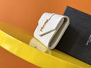 YSL MONOGRAM SMALL ENVELOPE WALLET WHITE 651026 SIZE 13.5 x 9.5 x 3 CM - 5