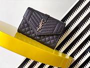 YSL MONOGRAM SMALL ENVELOPE SILVER METAL WALLET WHITE 651026 SIZE 13.5 x 9.5 x 3 CM - 1