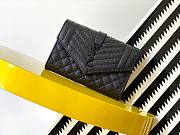 YSL MONOGRAM SMALL ENVELOPE WALLET BLACK METAL 651026 SIZE 13.5 x 9.5 x 3 CM - 1