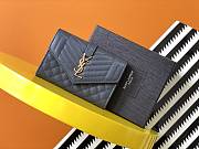 YSL MONOGRAM SMALL ENVELOPE WALLET BLACK 651026 SIZE 13.5 x 9.5 x 3 CM - 1