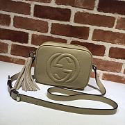 GUCCI SOHO SMALL LEATHER DISCO BAG BEIGE 308364 SIZE 21 x 15 x 7 CM - 1
