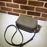 GUCCI SOHO SMALL LEATHER DISCO BAG GREY 308364 SIZE 21 x 15 x 7 CM - 3