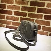 GUCCI SOHO SMALL LEATHER DISCO BAG GREY 308364 SIZE 21 x 15 x 7 CM - 5
