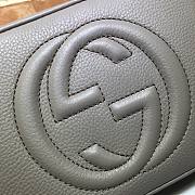 GUCCI SOHO SMALL LEATHER DISCO BAG GREY 308364 SIZE 21 x 15 x 7 CM - 6