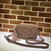 GUCCI SOHO SMALL LEATHER DISCO BAG ROSE BEIGE 308364 SIZE 21 x 15 x 7 CM - 1