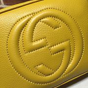 GUCCI SOHO SMALL LEATHER DISCO BAG YELLOW 308364 SIZE 21 x 15 x 7 CM - 6