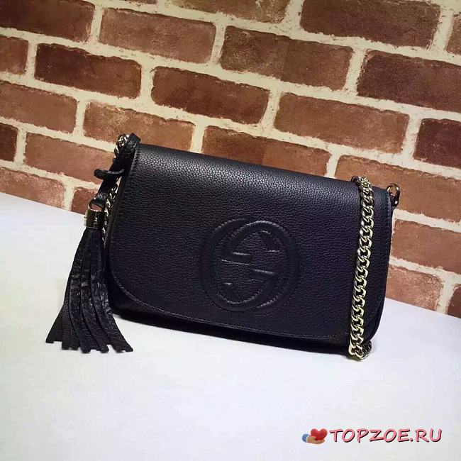 GUCCI INTERLOCKING GG BLACK 336752 SIZE 27 x 16 x 5 CM - 1