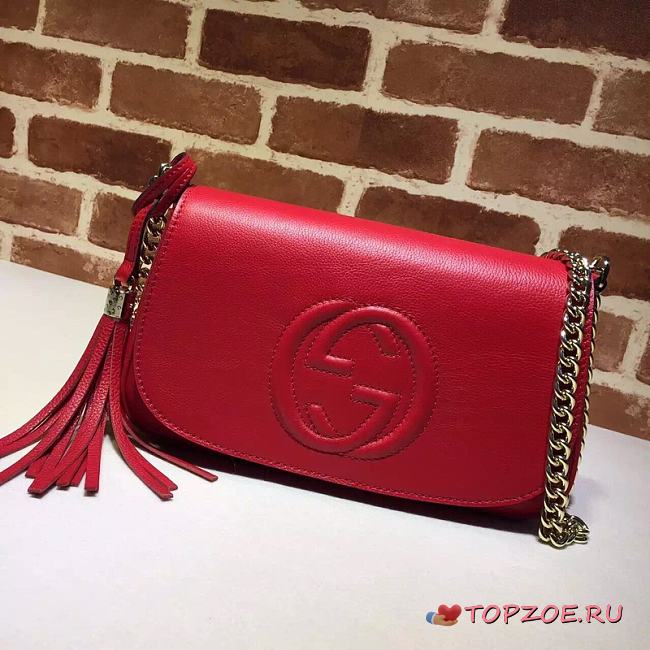 GUCCI INTERLOCKING GG RED 336752 SIZE 27 x 16 x 5 CM - 1