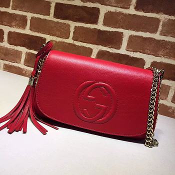 GUCCI INTERLOCKING GG RED 336752 SIZE 27 x 16 x 5 CM