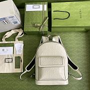 GG EMBOSSED WHITE BACKPACK 658579 SIZE 27×37×13 CM - 4