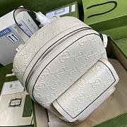 GG EMBOSSED WHITE BACKPACK 658579 SIZE 27×37×13 CM - 3