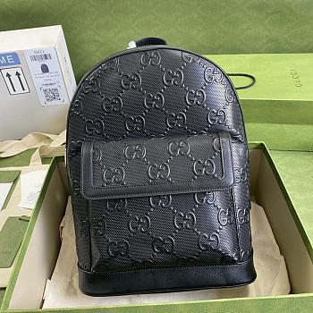 GG EMBOSSED BLACK BACKPACK 658579 SIZE 27×37×13 CM