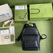 GG EMBOSSED BLACK BACKPACK 658579 SIZE 27×37×13 CM - 3